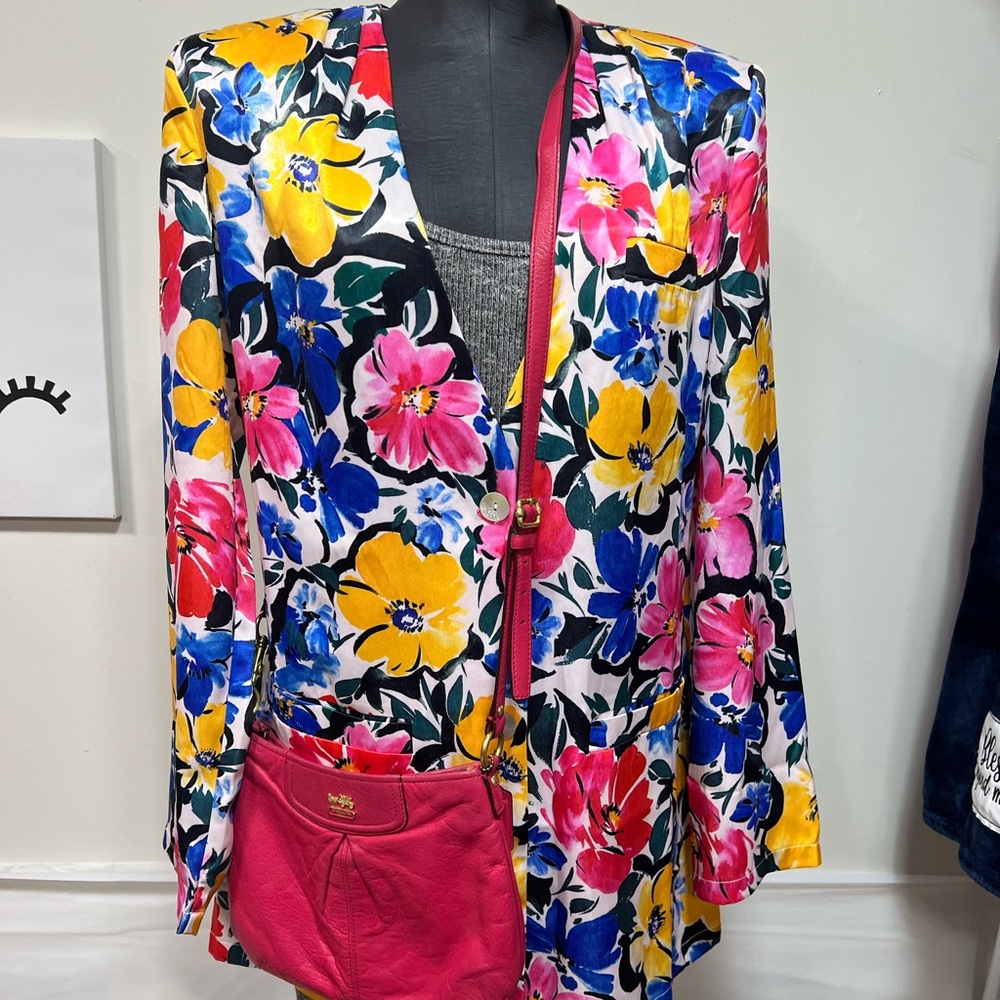 Rumored Floral Multicolor Blazer Small NWT
